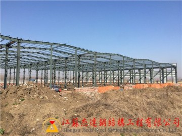 鹽城沙金石油連跨全鋼結(jié)構(gòu)施工近況[2016.2]