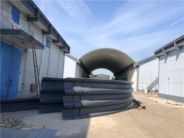 浙江杭州建德糧庫(kù)拱形屋頂罩棚工程